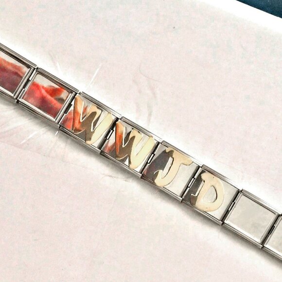 Stainless Steel What Would Jesus Do Bracelet EZ Custom Size to Fit Your Wrist - Picture 4 of 5